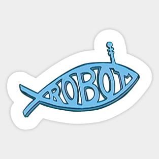 Robot Jesus fish Sticker